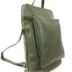 Divina Firenze Olive Green Leather Backpack